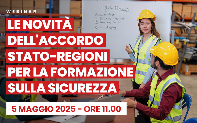Webinar gratuito “Le novità dell’Accordo Stato-Regioni”